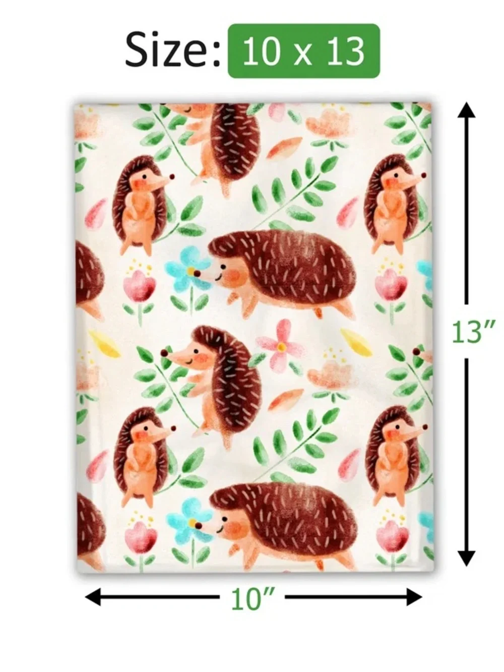 50 Cute Hedgehog Printed Mailer Bag - Cream 10x13